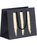 Подаръчна торбичка Giftpack - 20 х 10 х 17 cm, черно и златно - 1t