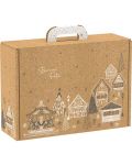 Подаръчна кутия Giftpack - Bonnes Fêtes, крафт, черно и бяло, 34.2 x 25 x 11.5 cm - 1t