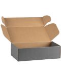 Подаръчна кутия Giftpack - 34.2 x 25 x 11.5 cm, крафт и сиво - 3t