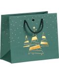 Подаръчна торбичка Giftpack - 35 x 13 x 33 cm, златно и зелено - 1t