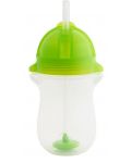Преходна чаша със сламка Munchkin - Click Lock Weighted Straw, 285 ml, зелена - 1t