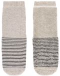 Противоплъзгащи чорапи Lassig - 15-18 размер, сиви-бежови, 2 чифта - 2t