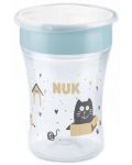 Преходна чаша NUK - Magic Cup, 8 m+, 230 ml, Cat & Dog, сива - 1t