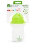 Преходна чаша със сламка Munchkin - Click Lock Weighted Straw, 285 ml, зелена - 5t
