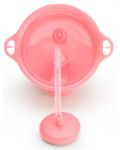 Преходна чаша със сламка Munchkin - Click Lock Weighted Straw, 285 ml, розова - 3t