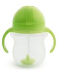Преходна чаша с дръжки Munchkin - Click Lock Weighted Straw, зелена - 2t