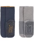 Противоплъзгащи чорапи Lassig - 15-18 размер, сини-сиви, 2 чифта - 1t