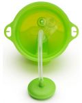 Преходна чаша със сламка Munchkin - Click Lock Weighted Straw, 285 ml, зелена - 3t
