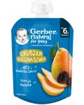 Пюре от круша и сушени сливи Nestlé Gerber - Пауч 6+ месеца, 80 g - 1t