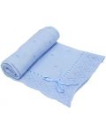 Бебешко одеяло с панделка EKO - Синьо, 80 х 70 cm - 1t