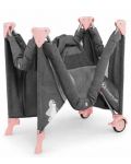 Сгъваема бебешка кошара KinderKraft - Joy Full, с аксесоари, сиво с розово - 5t