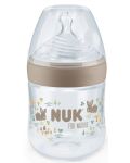 Шише със силиконов биберон NUK for Nature - 150 ml, размер S, Бежово - 1t