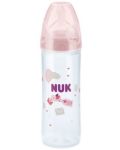 Шише Nuk - New Classic, със силиконов биберон, 250 ml, розово фламинго - 1t