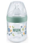 Шише със силиконов биберон NUK for Nature - 150 ml, размер S, Зелено  - 1t