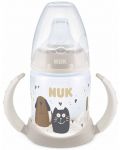 Шише NUK First Choice - Cat & Dog, TC, PP, с накрайник за сок, 150 ml, сиво - 1t