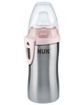 Шише със силиконов накрайник Nuk - Active Cup, с термо ефект, 215 ml, розово - 1t
