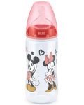 Шише Nuk First Choice - Mickey Mouse, със силиконов биберон, 300 ml, за момиче - 1t
