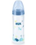 Шише Nuk - New Classic, със силиконов биберон, 250 ml,синьо/самолети - 1t