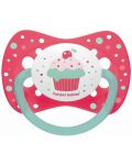 Силиконова залъгалка Canpol - Cupcake, 6-18 месеца, розова - 1t