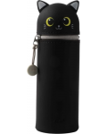 Силиконов калъф за бутилка I-Total - Cat, Black  - 1t