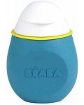 Силиконово шише за многократна употреба Beaba - BabySqueez, 180 ml, Синьо - 1t