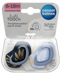 Силиконови симетрични залъгалки Canpol babies - Gold, 6-18 м, 2 броя, сини - 2t