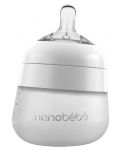 Силиконова бутилка Nanobebe - Flexy, 150 ml, бяла - 1t