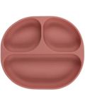 Силиконова чиния с вакуум Vital Baby - Розова - 3t