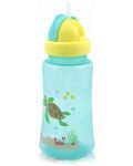 Спортна бутилка със сламка Lorelli Baby Care - 330 ml, Зелена  - 2t
