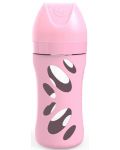 Стъклено шише против колики Twistshake - Розово, 260 ml - 1t