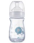 Стъклена бутилка Bebe Confort - Emotion, 130 ml, 0-6м, White - 1t