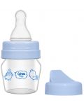 Стъклено шише Wee Baby Mini, с 2 накрайника, 30 ml, синьо  - 1t