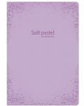 Тетрадка Lastva Soft Pastel - А5, 52 листа, широки редове, с 2 полета, асортимент - 5t