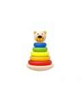 Tooky Toy Дървени бебешки рингове Bear - 1t