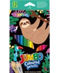 Цветни моливи Colorino - Jumbo Wildkid, 12 цвята - 1t
