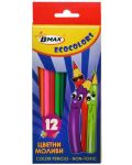 Цветни моливи B-Max - Ecocolor, 12 цвята - 1t