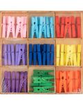 Творчески комплект Grafix Craft Sensations - дървени мини щипки, жълти, сини, 54 броя - 1t