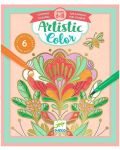 Творчески комплект Djeco Artistic Color - Направи картини с флумастери, Цветя - 1t