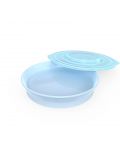 Чинийка за хранене Twistshake Plates Pastel - Синя, над 6 месеца - 1t