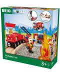 Комлект Brio World - Пожарен влак с релси и аксесоари, 18 части - 5t