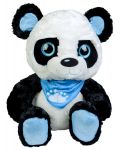 Плюшена играчка Morgenroth Plusch - Панда със син шал и блестящи очи, 55 cm - 1t