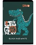 Тетрадка Black&White - Динозаври и чудовища, А5, 24 листа, малки квадратчета, асортимент - 5t