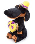 Плюшена играчка Budi Basa - Кученце Ваксон, със сърце и шапка, 29 cm - 3t