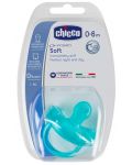 Биберон-залъгалка Chicco - Physio Soft, силикон, 0-6 месеца, за за момче - 1t