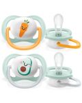 Залъгалки Philips Avent - Ultra Air Happy, 0-6 м, 2 броя, авокадо и морков - 2t