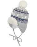 Зимна бебешка шапка с помпон Sterntaler - 43 cm, 5-6 месеца - 1t