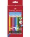 Комплект цветни  моливи Faber-Castell - 12 броя, изтриваеми - 1t