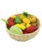Дървен комплект Goki - Плодове в кошница, 16 части - 1t