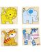 Дървена игра Goki - Каремо, със зебра, хипопотам, слон, тигър и лъв - 1t