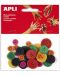 Дървени копчета APLI - Цветни, различни размери - 1t